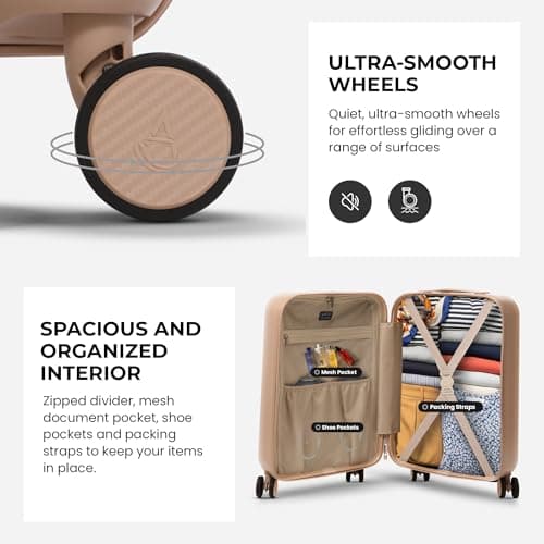 Aerolite 55x35x25 Hard Shell Cabin Suitcase, 4 Wheels, Air France KLM — view 3