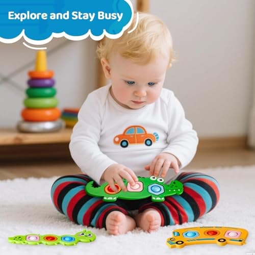 Bambebe 3PC Fidget Popper Sensory Toys, Pop It Toys for Toddlers Autism, Montessori Baby Toys for Airplane Travel Car, for 12+ Months 1 2 3 Year Old Boys & Girls — view 6