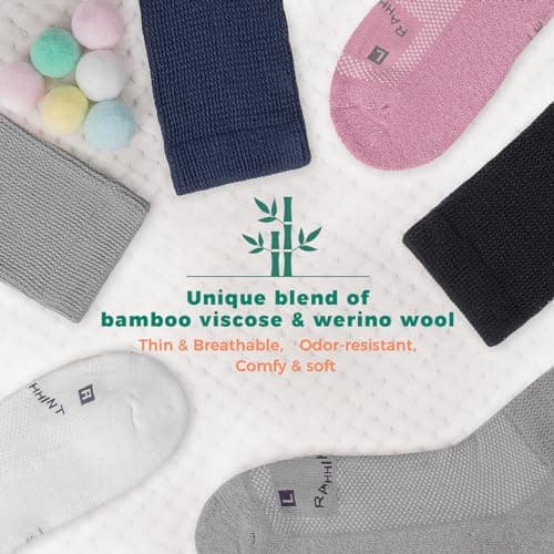 Rahhint Extra Wide Merino Wool Diabetic Socks for Men & Women, Thermal Winter Warm Seamless Toe loose fit, Soft Top No Binding Cuff (3 Pairs) — view 5