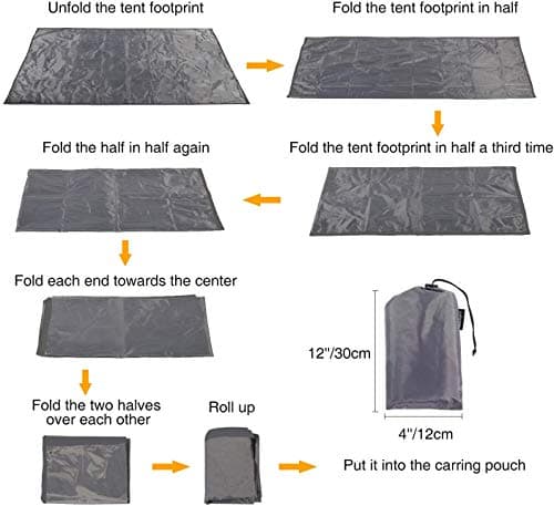 REDCAMP 210x210cm Ground Sheet for Camping, Heavy Duty Tent Footprint,Grey — view 6