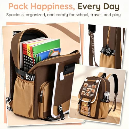 JXBBAAC Capybara Backpack, Cute Cartoon Backpack Capybara Waterproof School Bag, Rucksack Travel Book Bag for School Outdoor Travel Sports-A — view 3