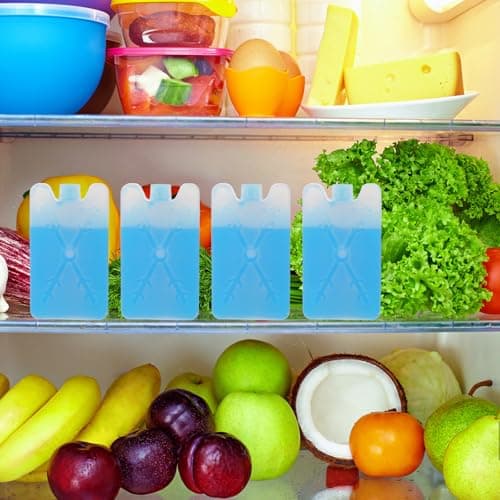 WOONEKY 4pcs Ice Box for Cooler Rubber Blue for Food Camping — view 6