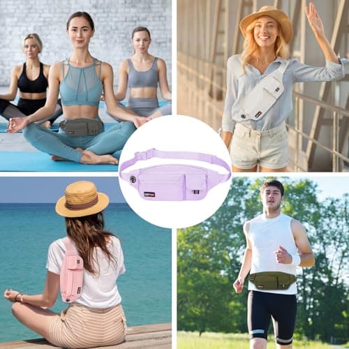 MAXTOP Bumbag Waist Crossbody Bags for Women Men Fashion Anti-Theft Fanny Packs Bag with Adjustable Strap and 5 Zipper Pockets Travel Essentials for Travel Walking Running Hiking Cycling Casual — view 6