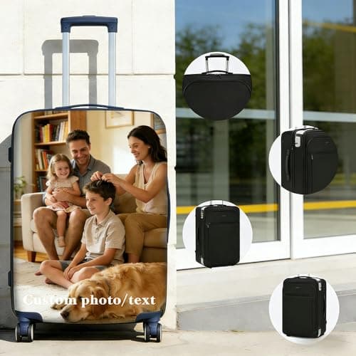 Personalised Suitcase Cover |Custom Luggage Cover with Photo/Text/Logo — view 4