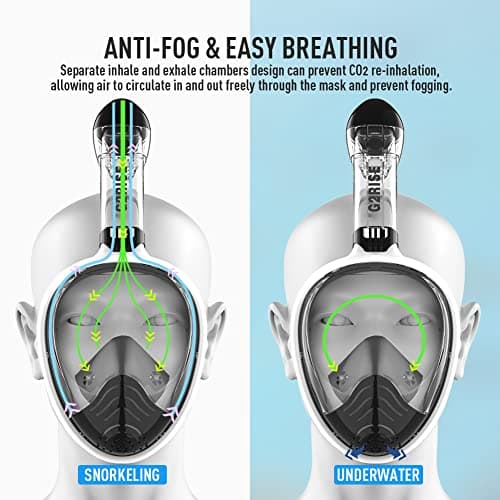G2RISE SN01 Full Face Snorkel Mask with Detachable Camera Mount, Anti-Fog and Foldable Design, Advanced Breathing System for a Safe Adults/Kids Snorkeling Experience — view 4