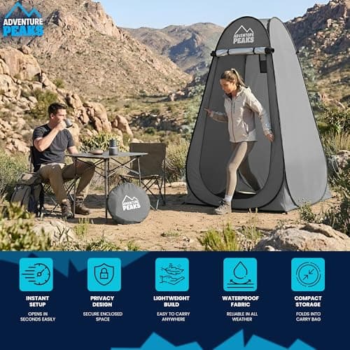 ADVENTURE PEAKS Pop Up Changing Tent – Portable Privacy Toilet Tent & Shower Tents for Camping, Beach & Outdoor Use – Water Resistant UV Protected Pop Up Privacy Tents — view 3