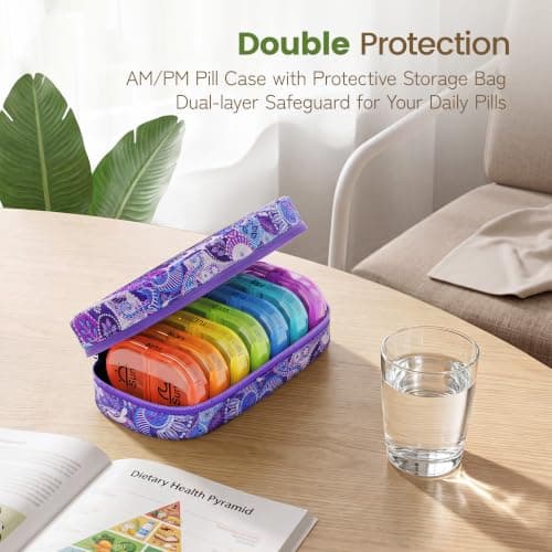 Serfeymi Weekly Pill Boxes Organiser 7 Day 2 Times a Day Tablet Organiser — view 5