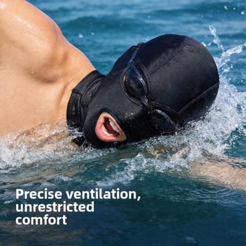 HomeVortex Sunscreen Outdoor Hood Swimming Diving Headgear Face Mask For Men Women(black) — view 4