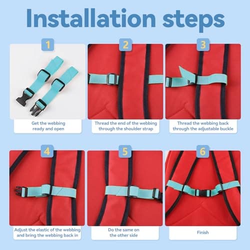 aiyraa 2 Pcs Backpack Chest Straps, Adjustable Chest Strap for School Bags, Rucksack Straps Extender, Non-Slip Quick Release Backpack Sternum Strap for Outside Travel (Blue, Pink) — view 4