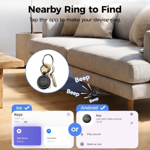 MiLi LiTag Duo Tracker Tag with Keychain for iOS & Android (1 Pack) — view 2