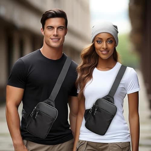 Small Sling Bag Cross Body Chest Bag Shoulder Bag for Men Women Crossbody Sling Purses for Runner Workout Hiking Cycling Travelling(Sling Bag for Black) — view 2