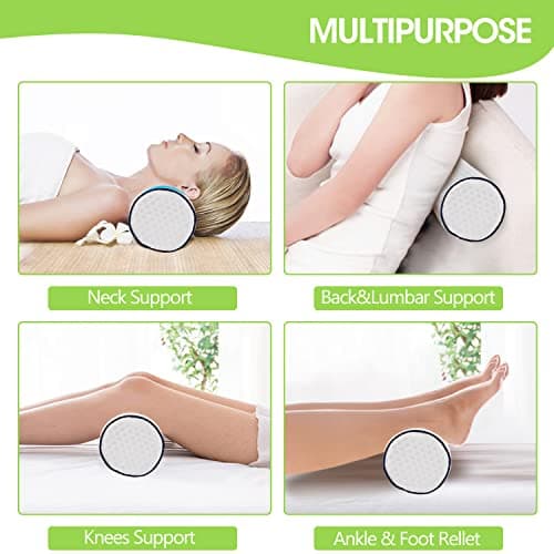 Findigit Cervical Neck Roll Memory Foam Pillow Cylinder Round Bolster Pillow for Sleeping, Round Neck Support Pillow for Head, Back, Legs, and Yoga 17.7"*4" — view 3