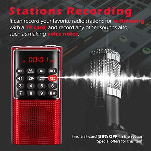 PRUNUS J-328 Small Radio Portable Rechargeable FM Radio,MP3 Radio — view 3