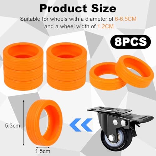 flintronic Luggage Wheel Protector, 8PCS Silicone Suitcase Wheel Covers, Reduce Noise Luggage Wheels Sleeve, Anti Scratch Luggage Wheel Protector for Most Suitcases — view 2