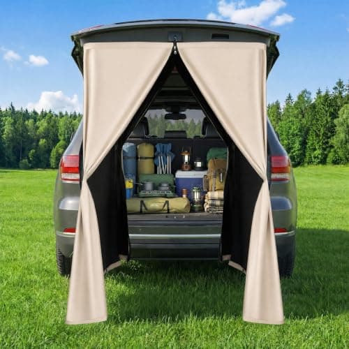 Yapasopu Car Tailgate Shower Tent, Outdoor Changing Room, 210D Hanging Privacy Curtain, Portable Waterproof Privacy Tent, Suitable for Camping, Beach, Travel, Boat Tent