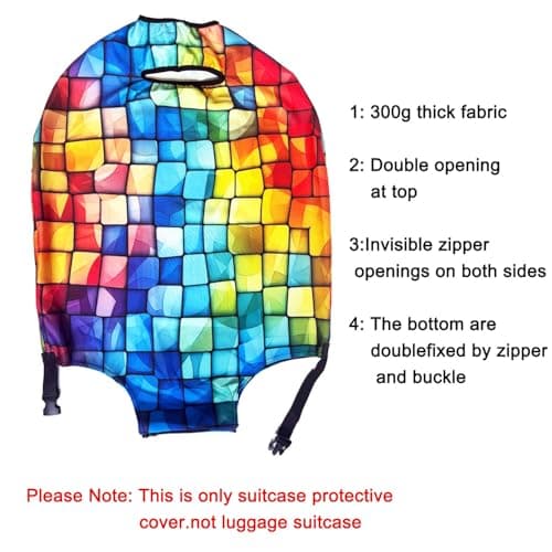 Tripnuo Elastic Thicker Luggage Cover for Trunk Case Apply to 18''-32'' Suitcase,Suitcase Protective Cover Travel Accessories (Block, L) — view 2
