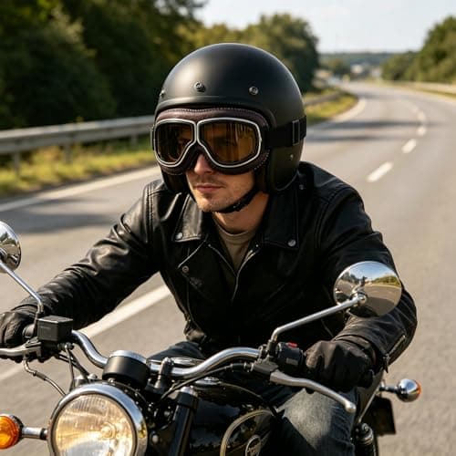 KASESSS Bike Motorcycle Goggles for Riding, Vintage Motocross Goggles, Foldable Ski Goggle, Windproof & Dustproof Dirt Bike Goggle, Padded Soft Thick Foam for Men Women Motorcycle Helmet Compatible — view 6