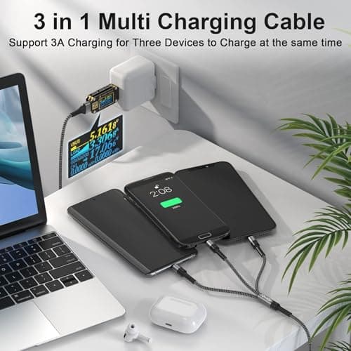 RAVIAD Multi Charger Cable 3 Packs 1.2M 3 in 1 Charging Cable Nylon Braided — view 4