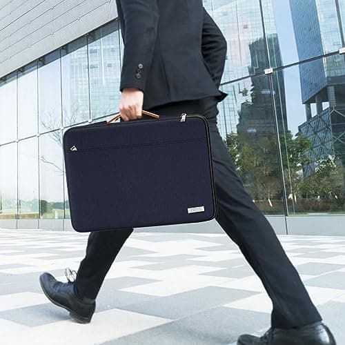 TECOOL 15.6 Inch Laptop Case Bag Waterproof Laptop Sleeve 15.6+,Dark Blue — view 2