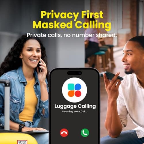 Letstrack 2Pcs Luggage Smart QR Tag | Real-time Scan Instant Alerts | Lost & Found Waterproof Label for Laptop Bags, Suitcase, Backpack | Masked Private Calling SOS Location Alert for iOS & Android — view 2