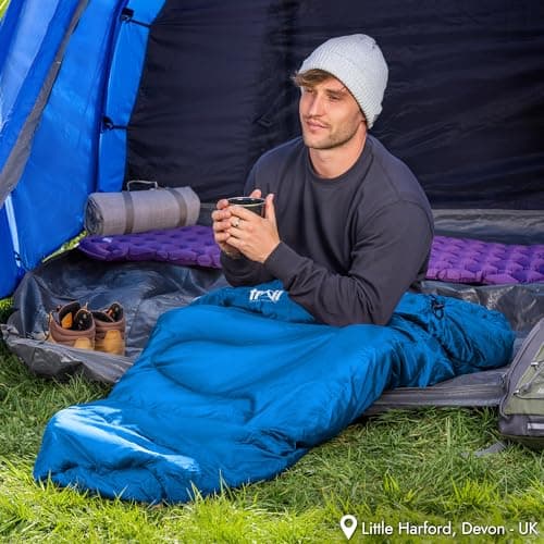 Trail Mummy Sleeping Bag For Adults, Single 3 Season Spring Autumn Winter, 300gsm, Waterproof, Outdoor Camping, Internal Pockets, Lightweight Compression Bag — view 2