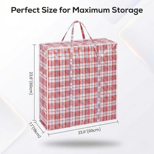 DrySmart 5 Pack Extra Large Storage Bags with Zips (60cmX60cmX18cm) – Durable, Waterproof, Reusable Laundry Bags for Clothes, Wardrobe, Laundry Organization, Moving & Home Storage — view 2