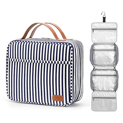Hanging Travel Toiletry Bag, Large Capacity Wash Bag Waterproof Cosmetic Bag Makeup Organizer with 4 Compartments & 1 Sturdy Hook for Women/Men