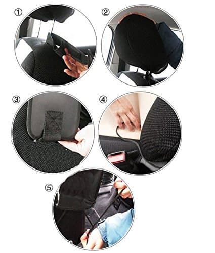 Vinsani® Car Seat Side Pocket Organizer – Multi-Purpose Hanging Storage Pouch for Phones, Keys, Drinks & Accessories – Waterproof Fabric with Adjustable Straps – 38 x 12.5 cm – Black — view 4