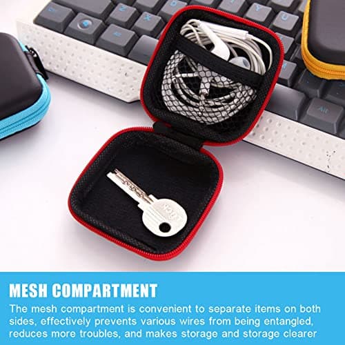 6-Pack Earphone Pouch - Portable Earbuds Case - Headphones Organizer - Mini Storage Box - 6 Colors — view 4
