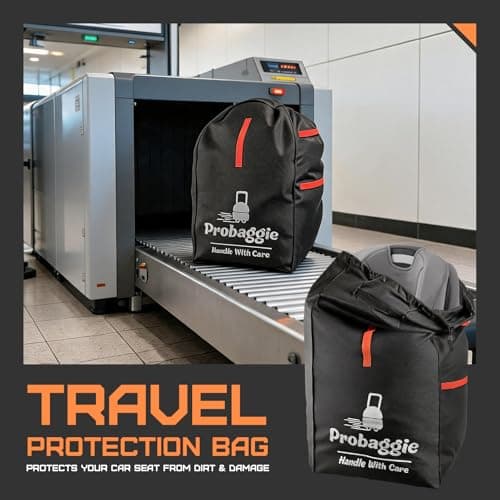 Car Seat Travel Bag for Airplane, Portable Car Seat Bag for Gate Check — view 3