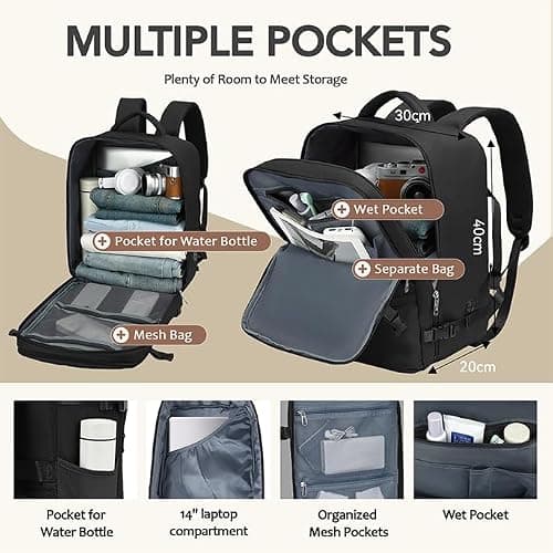 Xkdoai for Ryanair Cabin Bags 40x30x20, Travel Backpack Womens — view 6
