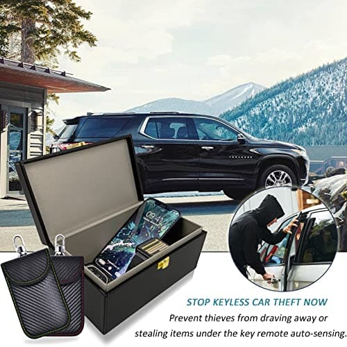 Todoxi Faraday Box & 2 Pack Faraday Pouch for Car Keys, Faraday Bag for Key Fob Protector, Anti-Theft Car Key Signal Blocker Box for Keyless Entry — view 2