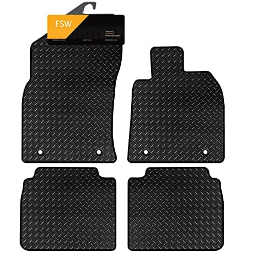 FSW Car Mats Fits Lexus ES 2019-Onwards, 3mm Rubber, Black, 4 Piece