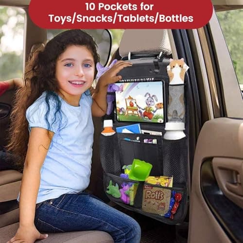 YHTCC Car Seat Organiser, Back Seat Storage for Kids with Tablet Holder — view 3