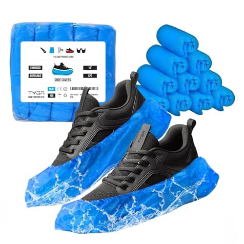 TYGA STORE 100 Pieces Disposable Shoe Covers - Blue