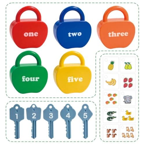 YYDeek Locks and Key Toddler Toys, Number Learning Counting Blocks for Kids — view 4
