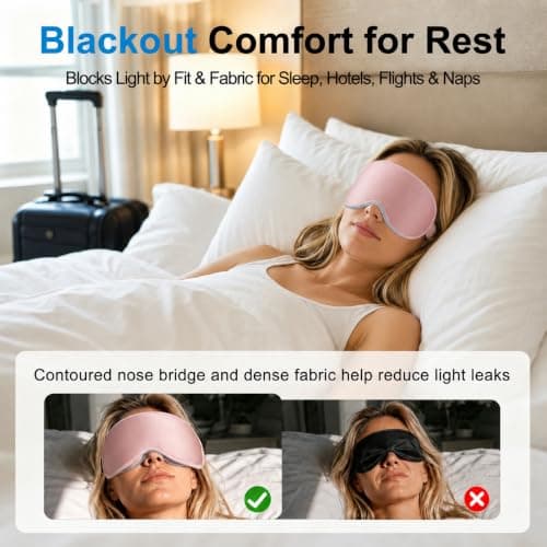 Facemoon Blackout Eye Mask for Sleeping, 3D Contoured Sleep Mask for Women — view 2