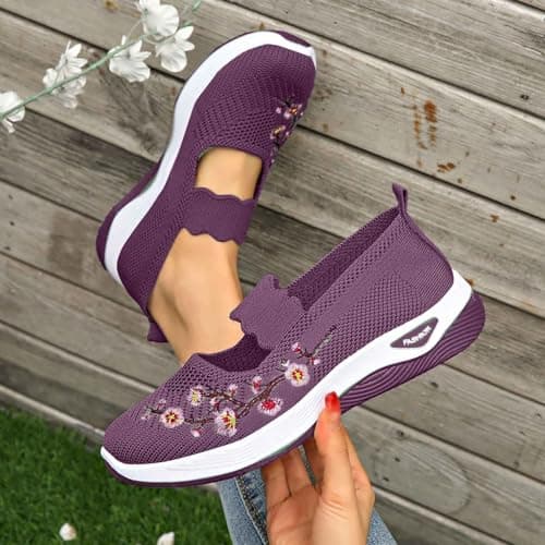 Walking Shoes Women's Summer Lightweight Width H Mesh Orthopaedic Shoes Breathable Trainers Barefoot Shoes Comfortable Shoes Trainers Nurse Sports Shoes Outdoor Running Shoes, 021, 8.5 UK — view 4