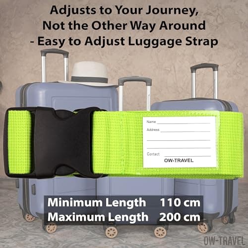 OW-Travel Personalised Luggage Straps for Suitcases, Green, 2 Pack — view 4