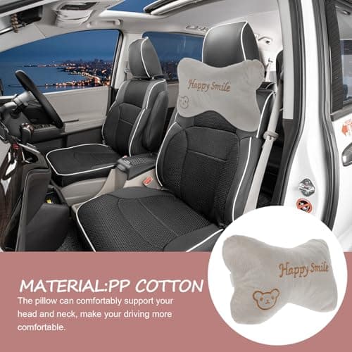 SOLUSTRE Car Neck Pillow 2pcs Flannel Pp Cotton Headrest Support — view 4