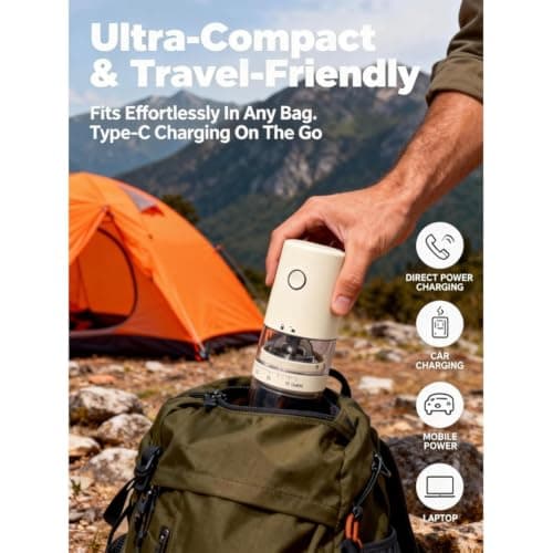 Qhsgdbgem Burr Coffee Grinder, USB Type-C Charging for Anywhere Use — view 6