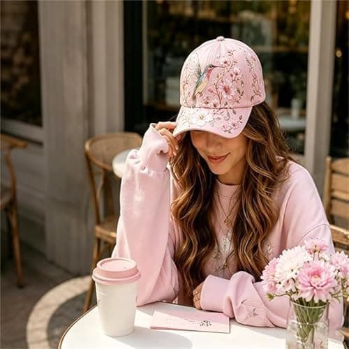 Light Violet Garden Morning Baseball Cap, Garden Morning Botanical Dad Hat, Adjustable Lightweight Hummingbird Hats Stylish for Travel Camping Walking Gift for Close People — view 4