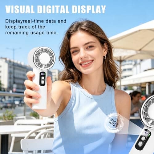 CTDMJ Portable Handheld Fan with Ice Cooler | Up tp 12Hrs Cooling |0-100 Speed Hand Held Fan | 20000 RPM Powerful Silent Motor | Hand Fan Rechargeable Mini Fan for Travel, Outdoor, Camping, Hiking — view 6