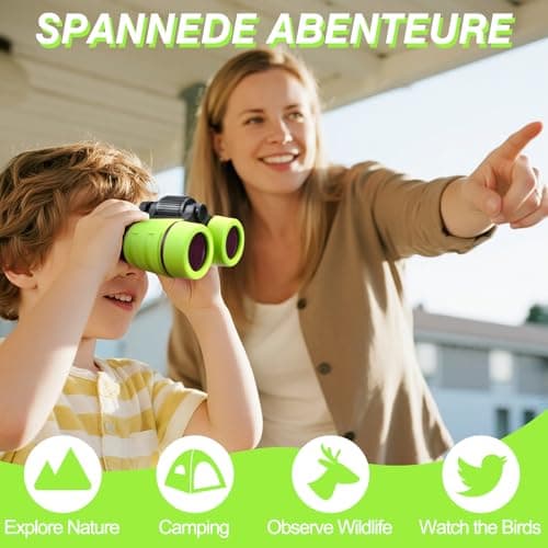 Toy Binoculars Green Kids Binoculars for 3-8 Year Old 4x30 High Resolution ChildrenBinoculars for Age 4 5 6 7 KidsBinocular Outdoor Toys for Boys Girls Birthday Present Gifts Age 3+ — view 4
