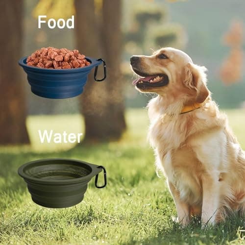 PetBonus 2-Pack Collapsible Dog Bowls, Portable Travel Dog Water Food Bowls — view 4