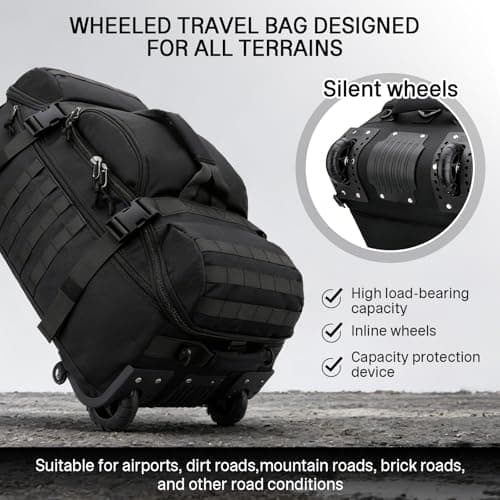 80L Wheeled Duffle Bag Expandable Foldable Luggage Large Bag Suitcase — view 4