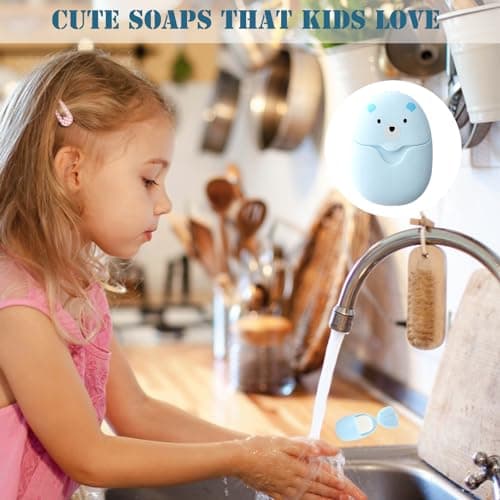 Travel Essentials Soap Sheets, Portable Travel Wash Hand Soap Flakes Cute Box Backpacking Essentials On The Go Camping Accessories Hiking Holiday — view 3