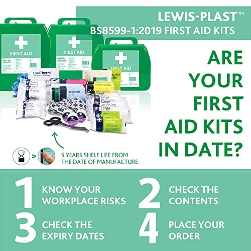 Lewis-Plast Small Premium BS8599-1 Compliant (Low Risk High Risk) First Aid Kit - First Aid Kit For Injuries — view 4
