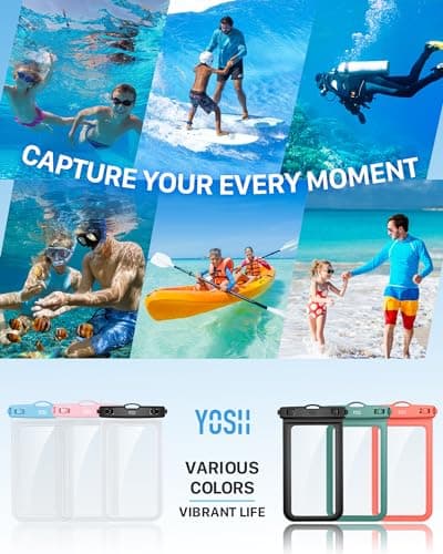 YOSH Waterproof Phone Pouch [IPX8 Certified] 2 Pack, Fits Up to 7.0", Black — view 6