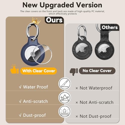 TNSNK for AirTag Holder Keyring, 1 Pack,Navy Blue — view 3